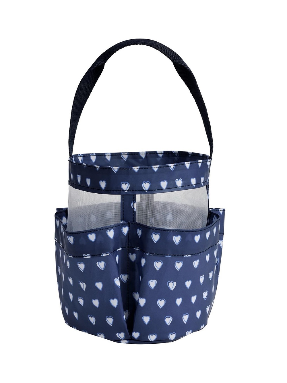 Roller Rabbit x Pottery Barn Navy Heart Print Mesh Bath Caddy